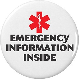 Medical Alert Emergency Information Inside 2.25” Large Magnet Health