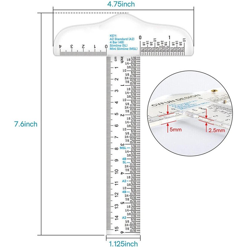 6 Inches Clear Acrylic T-Square Ruler, T Square, Drafting Tools,