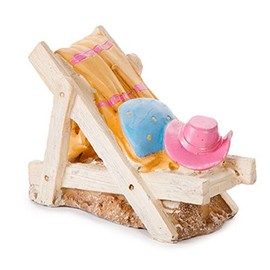 Seasonal Accents Darice Summer Decor - Resin Fairy Garden Beach Lounge Chair
