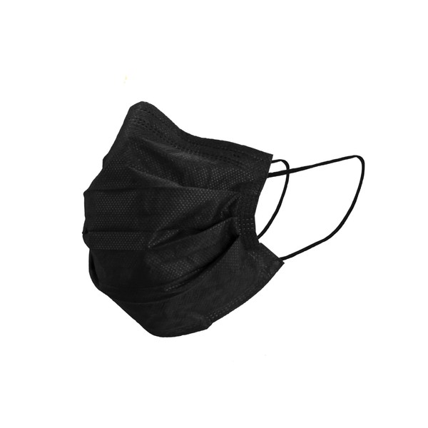 Mooncare Surgical Mask Type IIR, Spanish Brand, [Pack 50 Units], Disposable 3 Layers [NR], Certified/Approved, BFE ≥ 99%, Standard EN14683:2019, No Graphene, Approved by INGESA (Black) )