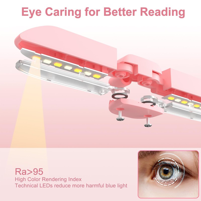 Vekkia 14 LED Rechargeable Book Light for Reading at Night,