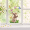 3 Sheets Spring Summer Window Stickers Rabbit Sika Deer Animals