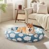 JOEJOY Jacquard Donut Round Dog Beds Medium Sized Dog,Blue 30x30x8in,