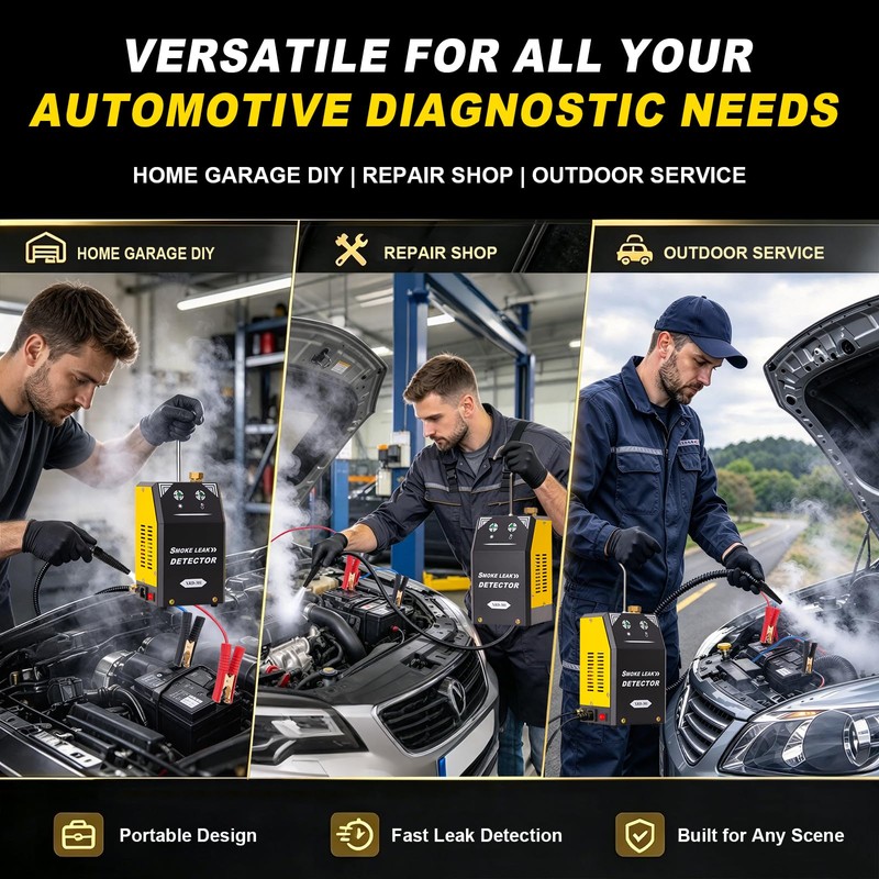 Automotive Smoke Machine with All Accessories & 100ml Smoke Fluid