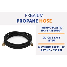 Flame King Propane Thermo Plastic Rubber Hose Assembly, 96-inch, 3/8-inch ID for RVs and Travel Trailers