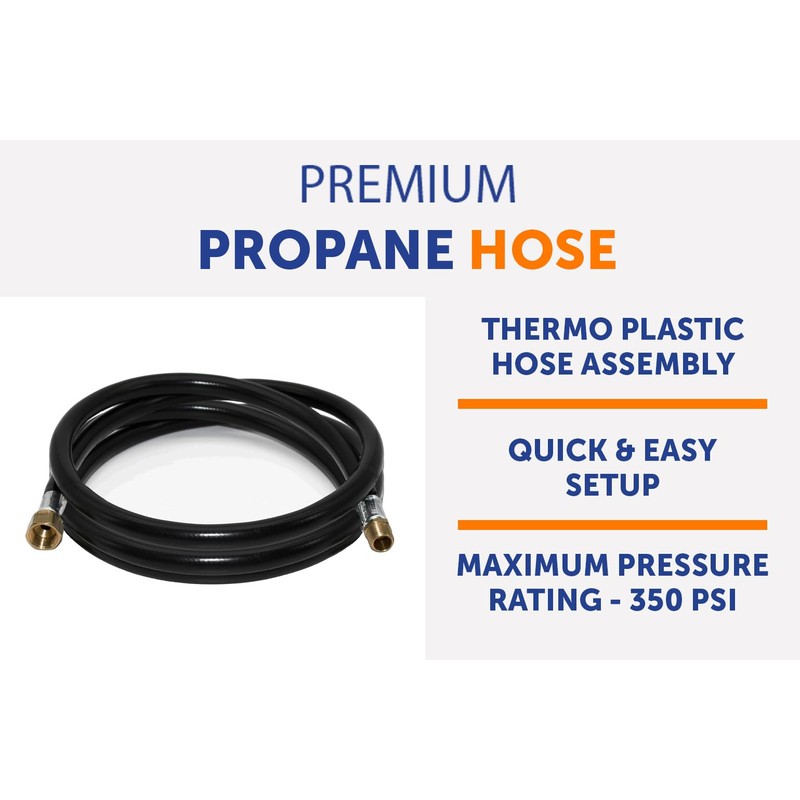 Flame King Propane Thermo Plastic Rubber Hose Assembly, 96-inch, 3/8-inch