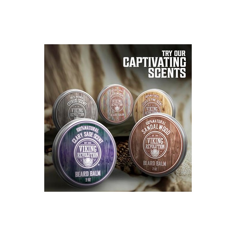 Viking Revolution Bálsamo Barba Sándalo 100 Natural Aceites Argán Jojoba
