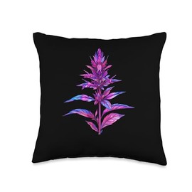 Cardinal Flower Synthwave Throw Pillow
