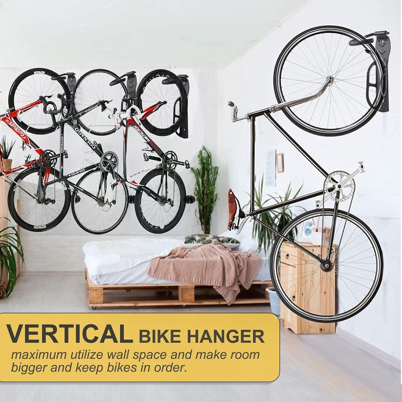Laxama Bike Rack for Garage Wall Mount 4 Pack Vertical