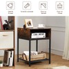 Giantex End Table Industrial W/Open Compartment, Mesh Shelf and Metal