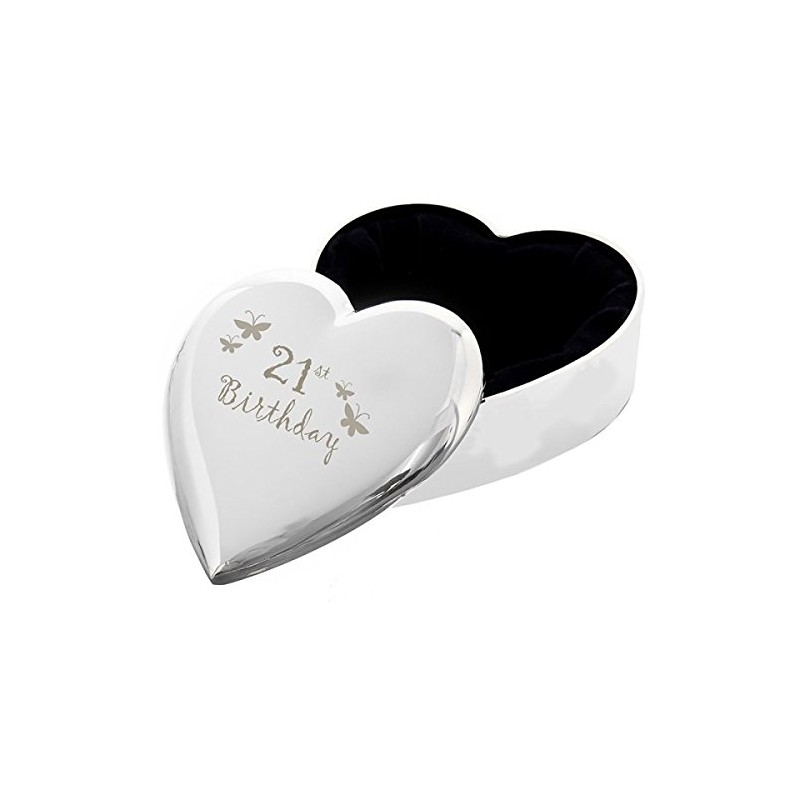 21st Butterflies Heart Trinket Box