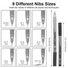 Marte Vanci Black Fineliner Pens, 10 Pack Technical Drawing Pens