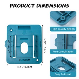 Battery Holder Mount for Makita 18V Battery Mounts Dock Holder fit for BL1860 BL1850 BL1840 BL1830 (5 Pack)