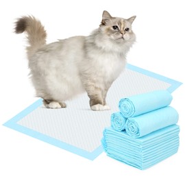 PWEZON Disposable Litter Box Liners, 50 pcs Super Absorbent Training Pads, 6-Layer Leak-Proof Cat Litter Liners, 45 x 33 cm Cat Litter Box Liners for Cat Breeze Litter System (Blue)