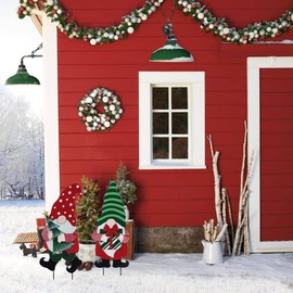 YEAHOME Outdoor Christmas Decorations for Home, Decorative Garden Stakes 2 Pack Gnomes for Christmas Decor, Metal Yard Signs Xmas Decorations for Outside Garden Yard Lawn Patio Holiday Party