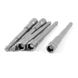 sourcingmap 100mm Long 8mm Inner Dia Metal Magnetic Socket Hex Nut Driver Adapter Bits 5pcs