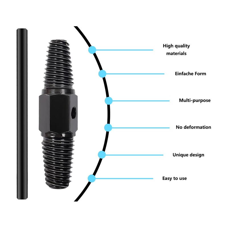 Lhbwhiz Double Head Screw Extractor Set, Left Extractor Removal Tool