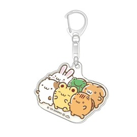 Marimo Craft PRN-023 Pompom Pudding, Team Pudding, Acrylic Key Holder, Chigiri Pan, Within 2.4 x 2.0 inches (60 x 50 mm)
