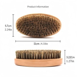 Boar Bristle Hair Beard Brush for Men and Women - Smoothing Travel Hairbrushes with Boar Bristles Wet Slick Back Hair Soft Beard Brush for Men Thick Coarse Hair to Create a Sleek Hairstyle