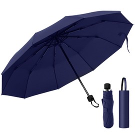 Encologi Folding Umbrella, 10 Ribs, Folding Umbrella, Durable, Lightweight, Large, 9.1 oz (260 g), Manual Opening/Closing, Lightweight, Folding Umbrella, Men's, Lightweight, Teflon Super Water
