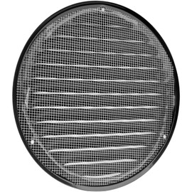 Vent Systems 6" Soffit Vent Cover - Black - Round Air Vent Louver - Grill Cover - Built-in Insect Screen - HVAC Vents for Bathroom, Home Office, Kitchen