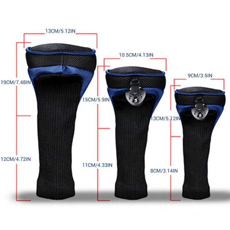 3Pcs Club Head Covers Set 1 3 5 Fairway Wood