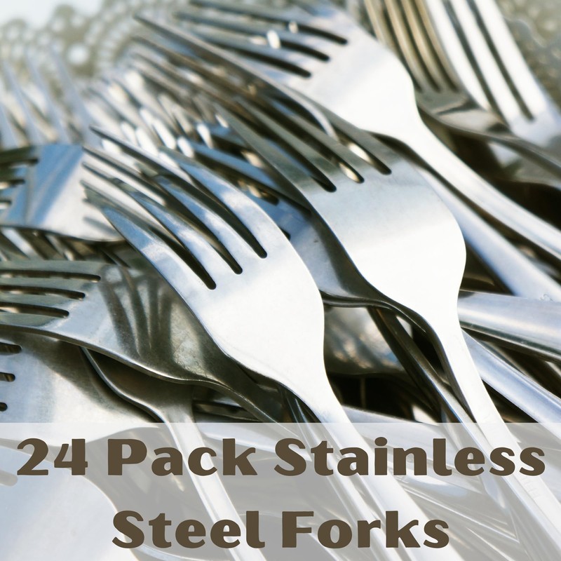 Stainless Steel Forks Set of 24 | Heavy Duty Dinner