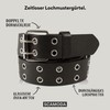SCAMODA Double Hole Rivet Belt with Leather for Men and