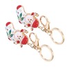 2Pcs Santa Keychain Pendant Cute Stylish Fahionable Decorative Hanging OrnamentsRed