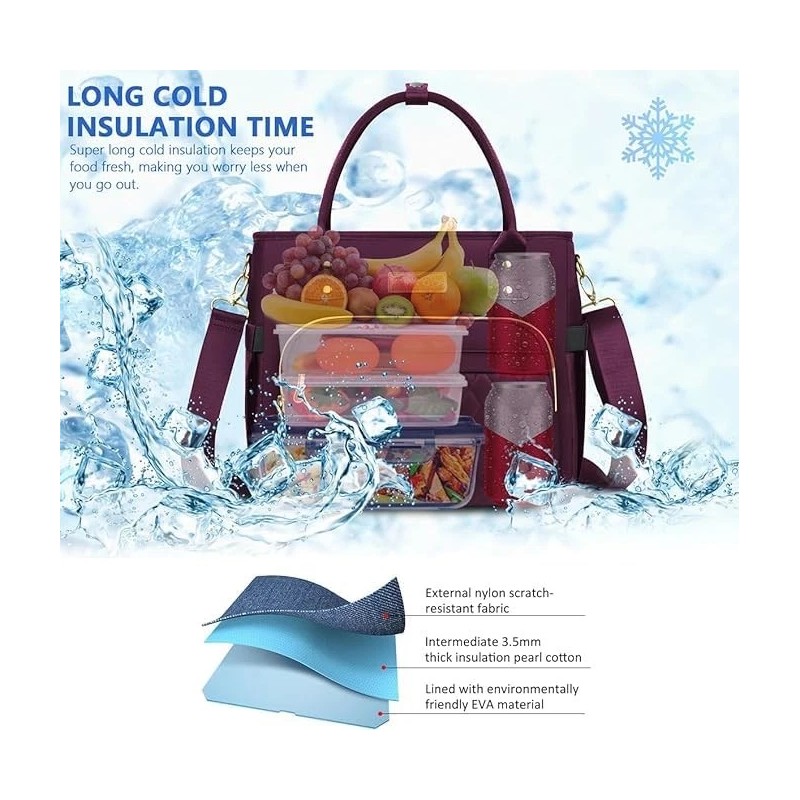 MIYCOO Lunch Bag Lunch Box Women - Leakproof Insulated Lunch
