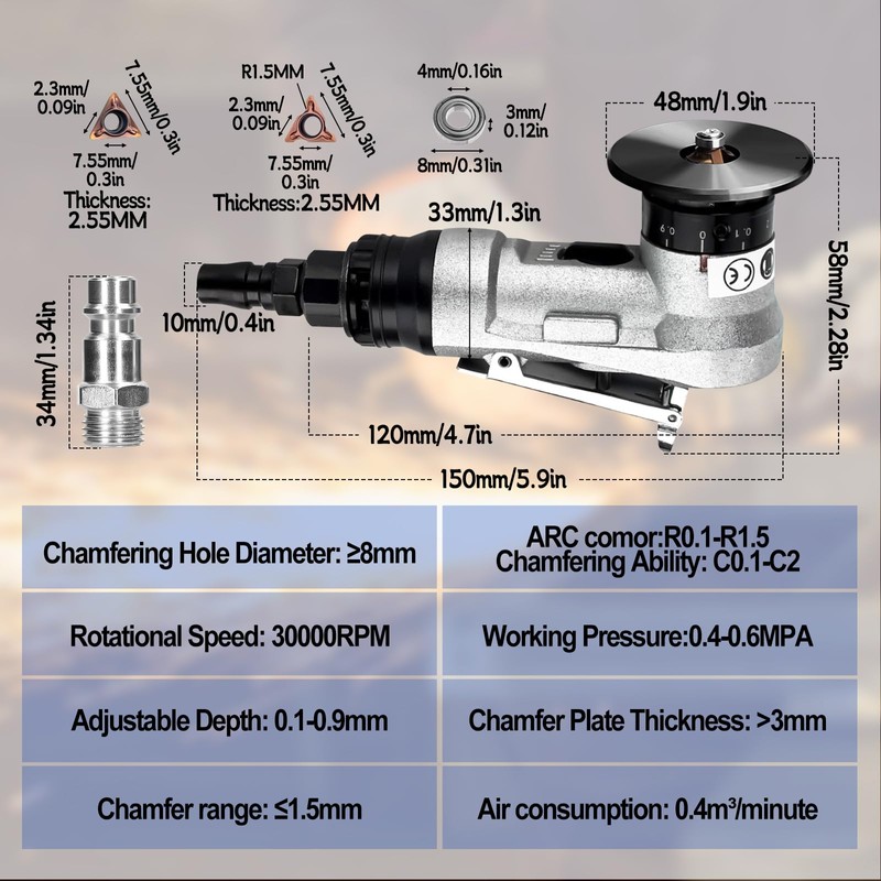 Mini Pneumatic Chamfering Machine, Handheld Chamfering Machine, Pneumatic Chamfering Tool