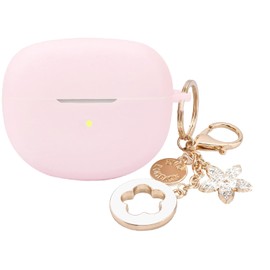 Case Compatible with Bose Ultra Open Earbuds (2024), Soft Silicone Shockproof Skin Cover with Cute Bling Keychain Accessories for Men Women, Protective Cover with Carabiner