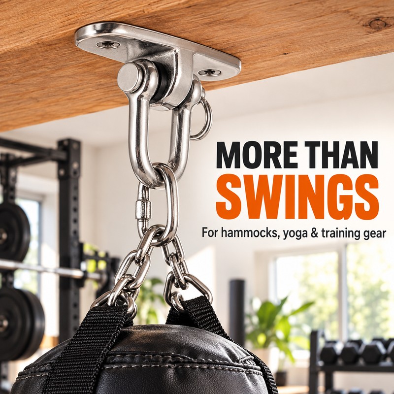 360° Rotating Swing Hanger Set, 304 Stainless Steel Ceiling Mount