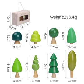 Youuys Wooden Tree Toy Set Wooden Forest Trees Montessori Toy from 1 Year Creative Children Art Toy DIY Crafts Christmas Decoration Living Room Garden Decoration Set of 8