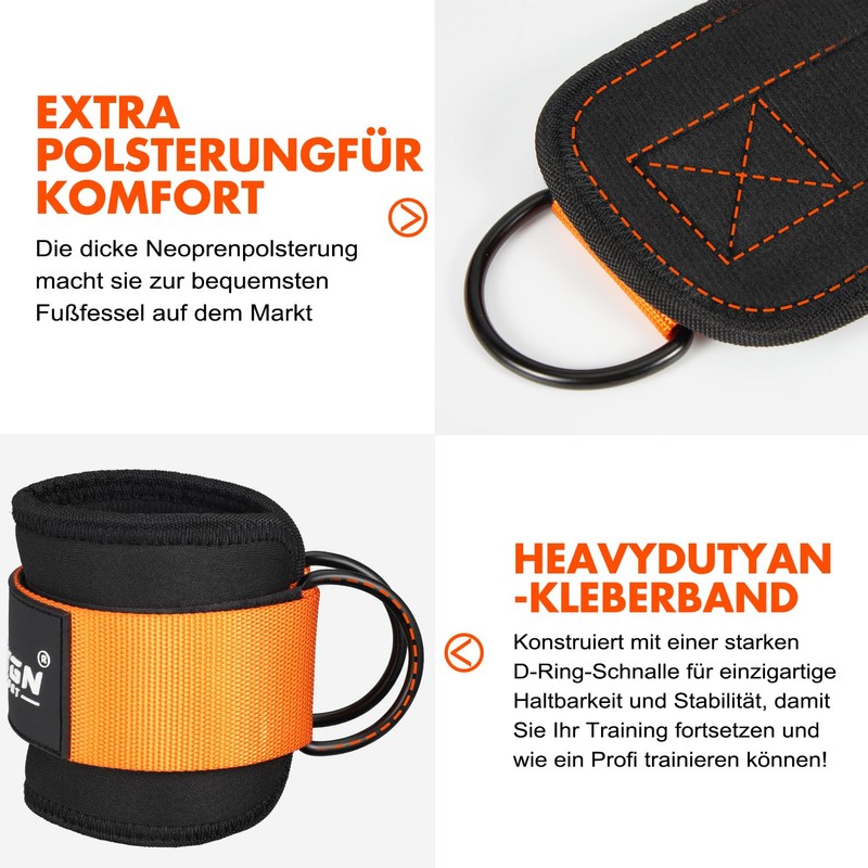 HTD Ankle Resistance Bands, Ankle Bands for Training with Cuffs,