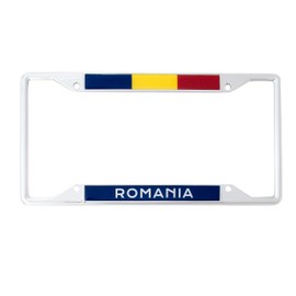 Desert Cactus Country of Romania Flag License Plate Frame for Front or Back of Car Vehicle Truck Romanian