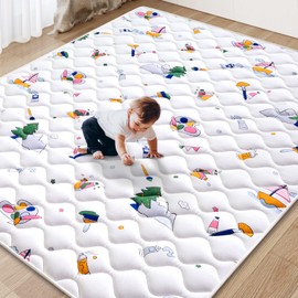 Vibe bear Baby Play Mat 71" X 59", Premium Thicker Foam One-Piece Crawling Mat, Extra Large Anti- Slip Crawling Mat Activity Playmats for Babies,Toddlers, Infants, Play & Tummy Time