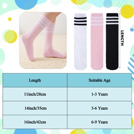 Dxhycc 3 Pairs Toddler Kids Soccer Socks Athletic Softball Baseball Socks for Boys Girls