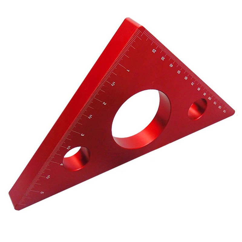 DEBBD Aluminium Alloy Angle Ruler DIY Woodworking Triangle Ruler Measuring