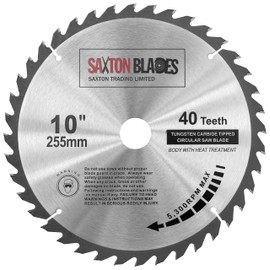 TCT25540T Saxton TCT Circular Wood Saw Blade 255mm x 30mm Bore x 40T for Bosch Makita Dewalt