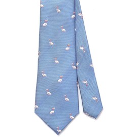 [COLORATA] Carolata Bird Pattern Necktie (100% Silk / Jacquard Woven), Animal Pattern, Animal Bird 57.1 x 3.3 inches (145 x 8.5 cm), Gift Present, blue