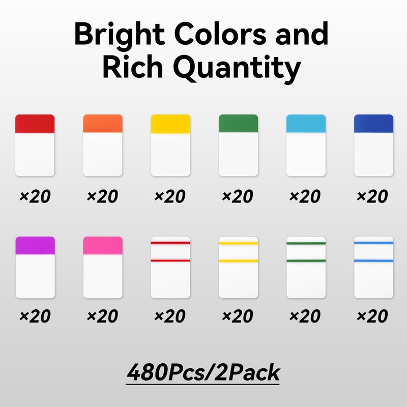 1 Inch Tabs for Notebooks, 480 Pieces Sticky Note Tabs