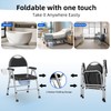 Folding Bedside Commode Chair for Elderly with Adjustable Height, Toilet