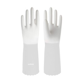 LANON Protection wahoo PVC Dishwashing Cleaning Gloves, Reusable Unlined Kitchen Gloves, Non-Slip, Medium