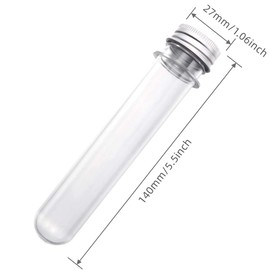 5 Pcs 40ml Plastic Test Tubes with Lid, Clear Test Bottle Reusable Transparent Sealing Container Tubes Sample Storage Tub (40ml)