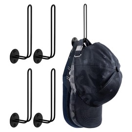 EACHPT Pack of 4 Cap Holder Wall, Stainless Steel Hat Shelf, Cap Holder, Baseball Cap Holder Wall, Cap Holder with Screws, for Scarves, Handbags, Towels, Clothing