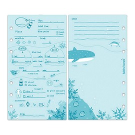 Spare Log 2 (6 Holes), 2 Types, 30 Sheets (Blue Manta Ray)