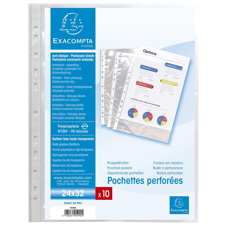 Exacompta - Ref 55046E - Polypropylene Specialist Business Card Punched
