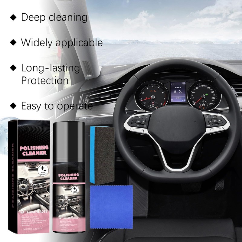 Polishing Cleaner Car Interior Spray,Car Interior Cleaner Spray(2PCS)
