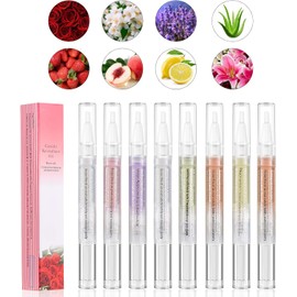 SZITW - Juego de 8 bolígrafos de aceite para revitalizar cutículas de sabores, mezcla de sabor, kit de tratamiento para decoración de uñas